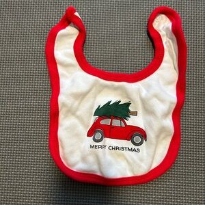 Festive Red and White Baby Bib